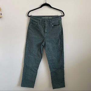 american eagle on straight leg green corduroy